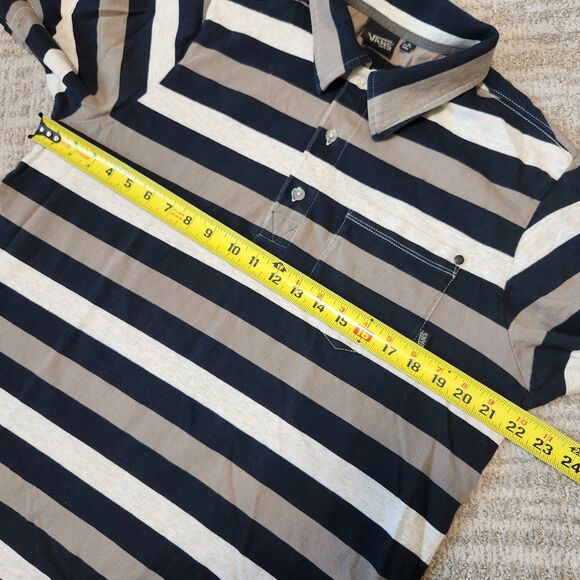 Van's Classic Fit loose short sleeve stripe polo top size M men - Picture 3 of 8